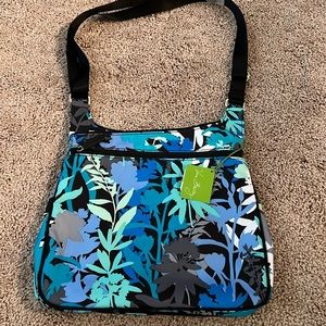 Vera Bradley Crossbody/Shoulder Bag Blue Gray Black Camo Floral Print